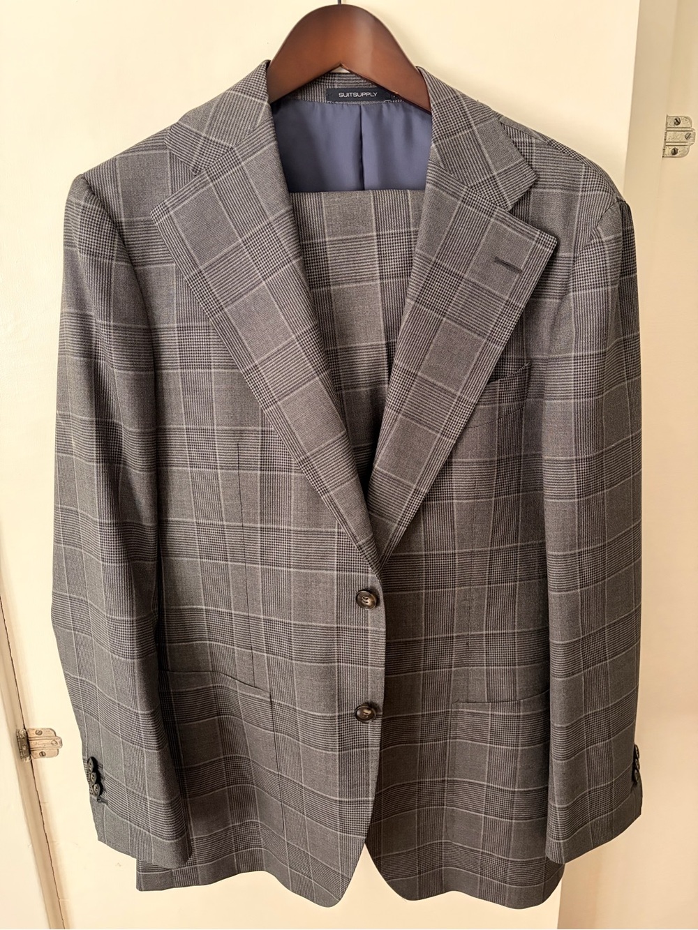 Suitsupply Havana Gray Glen Plaid Super 130 Pure Wool Suit